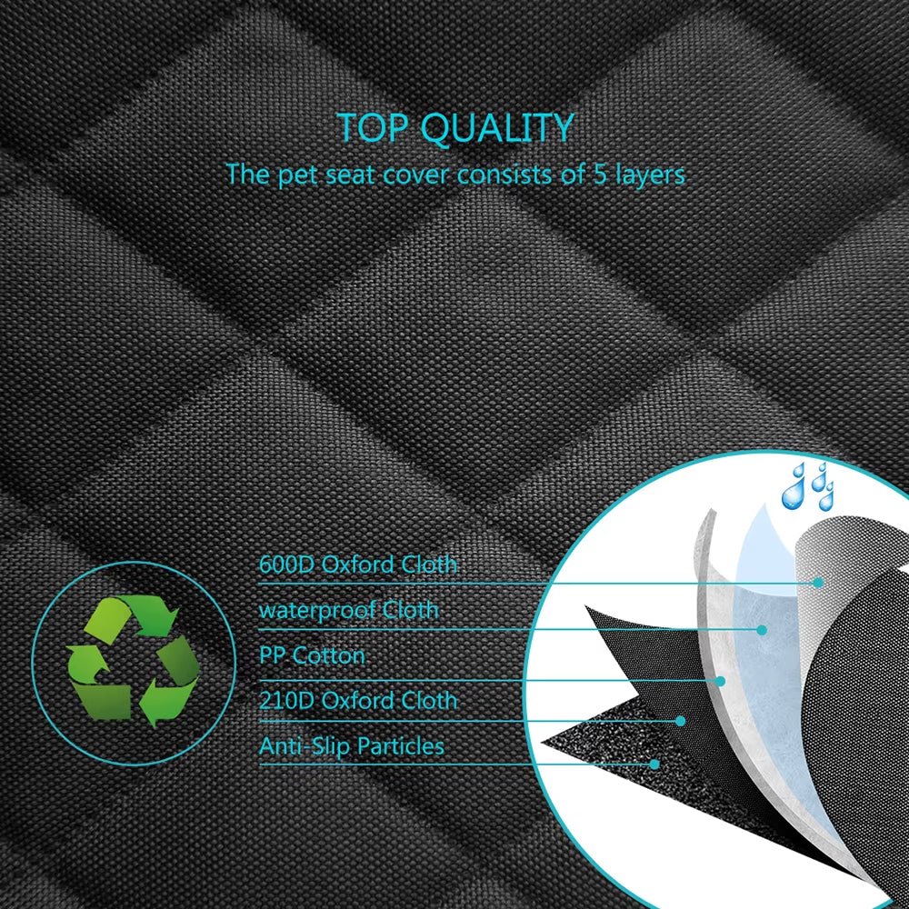 Waterproof Dog Car Seat Cover and Travel Carrier with Armrest for Enhanced Pet Safety