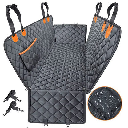 Waterproof Dog Car Seat Cover and Hammock - Pet Travel Carrier and Rear Seat Protector Mat for Safety