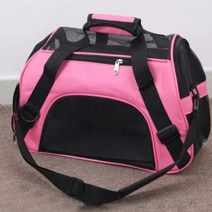 Portable Mesh Pet Carrier Bag for Small Dogs and Cats - Breathable, Foldable Travel Handbag